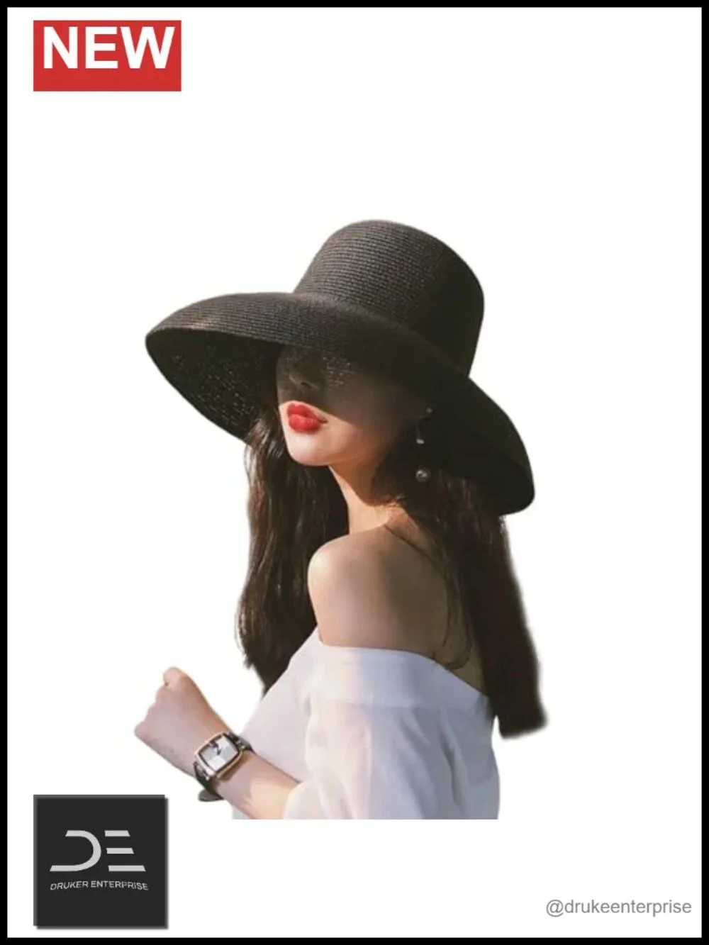 Wide Brim Foldable Straw Sun Hat UPF 50+ UV Resistant Travel Beach Hat